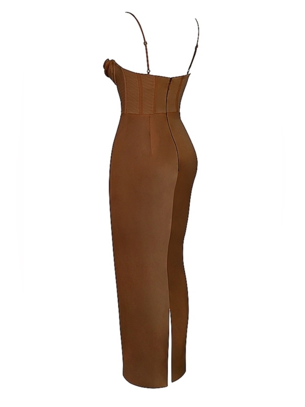 House of CB Charmaine Chocolate Corset Satin Maxi Dress size Medium - Picture 10 of 14